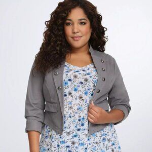 Torrid Grey Military Jacket Size 2